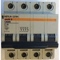 magnetotermico 4 moduli 4P 10A - 6KA cod. 24296 Merlin Gerin