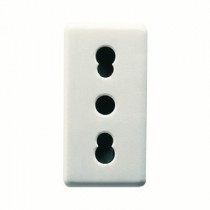 PRESA 16A STANDARD ITALIANO 250V ac - 2P+T BIVALENTE 1 MODULO  Gewiss System WHITE