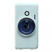 INTERRUTTORE BIPOLARE CON CHIAVE SIMBOLO 0/I 250V ac - 10AX 1 MODULO  Gewiss System WHITE