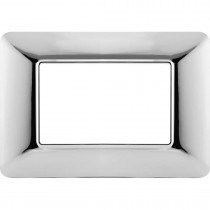 Mapam Placca in tecnopolimeri ARGENTO CROMATO 3 POSTI compatibile Bticino MATIX
