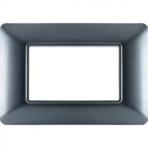 Mapam Placca in tecnopolimeri GRIGIO SCURO 3 POSTI compatibile Bticino MATIX